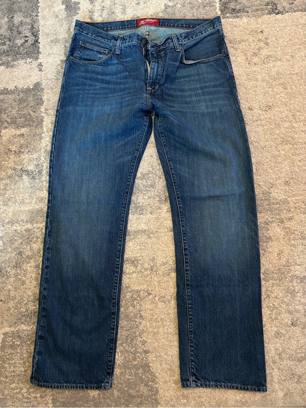Arizona Jean Company Men’s Straight Jeans in Dark Blue Wash